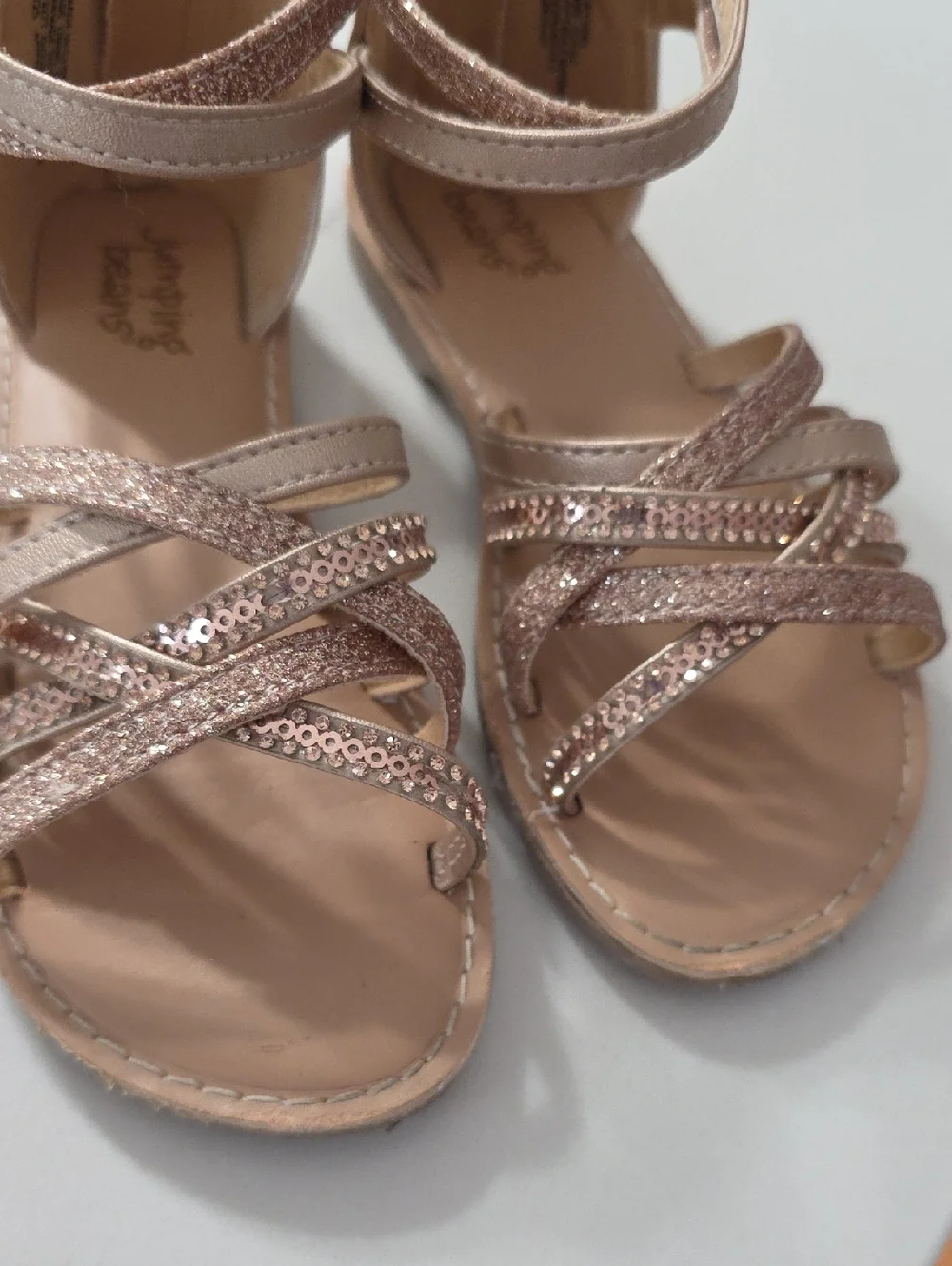 Jumping Beans Ozziee Gladiator Sandals- Rose Gold Size 11 Toddler
